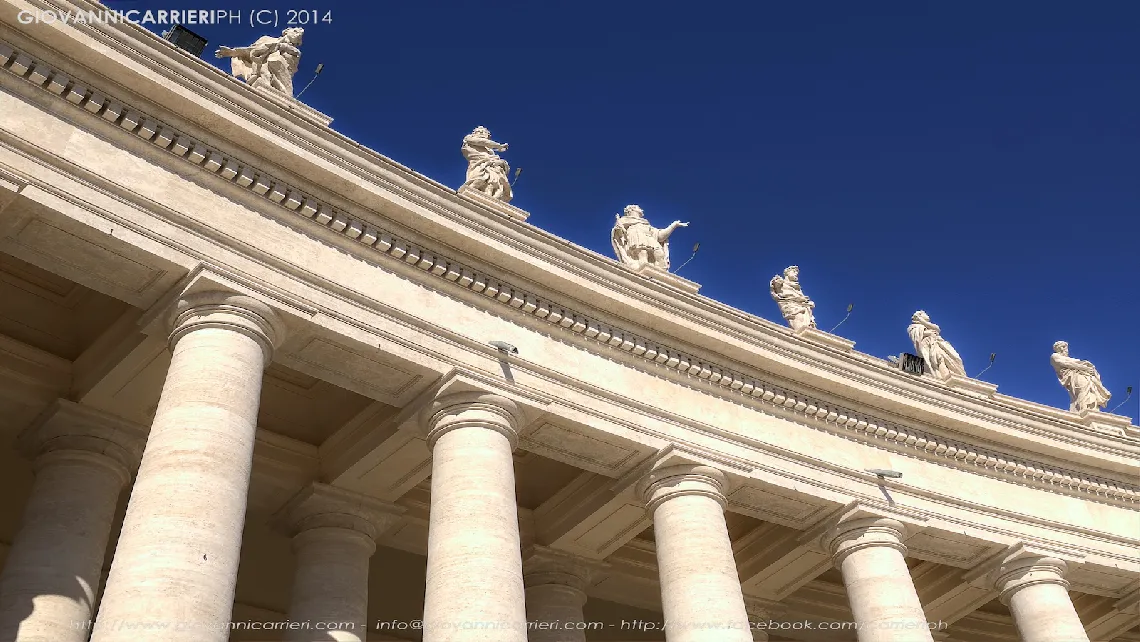 Detail of the colonnade of Bernini - St Peter's Square Vatican