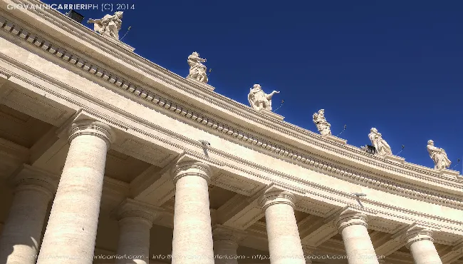 Detail of the colonnade of Bernini - St Peter's Square Vatican
