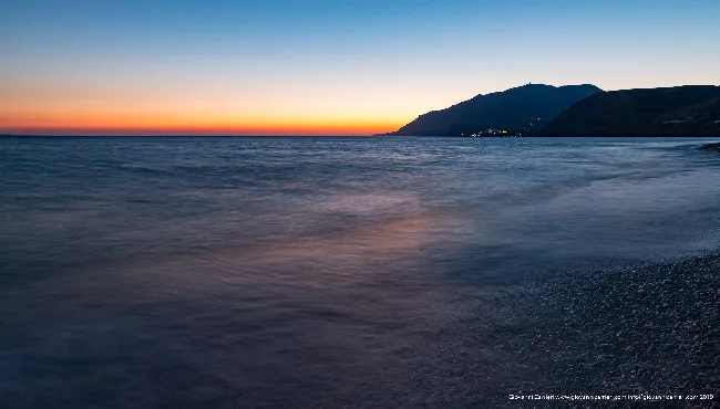 Sunset on Kokkinos Pyrgos beach