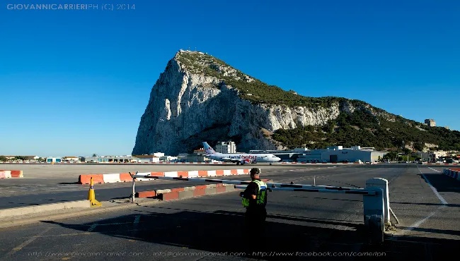 Airplane landed on Gibraltar Airport