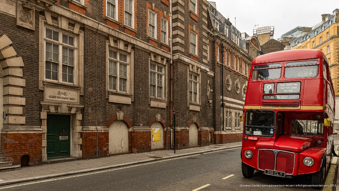 Red Bus in Scotland Yard - London