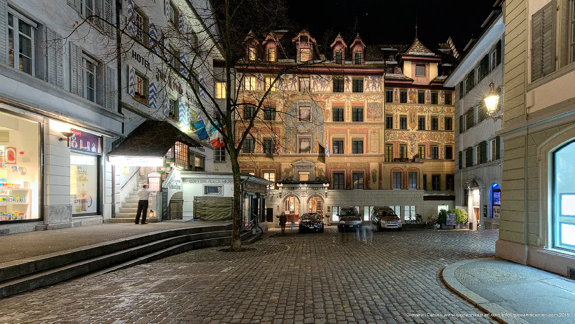 Dettagli della via Weinmarkt - Lucerna