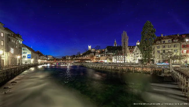 Il fiume Reuss ed il ponte Spreuerbrücke - Lucerna