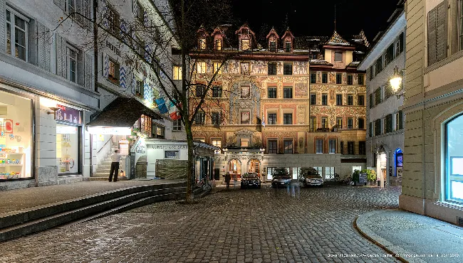 Dettagli della via Weinmarkt - Lucerna