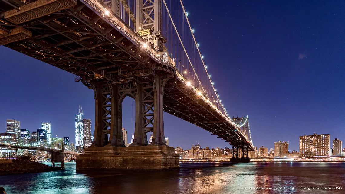 Il Manhattan Bridge, visto dal Jhon Street Park