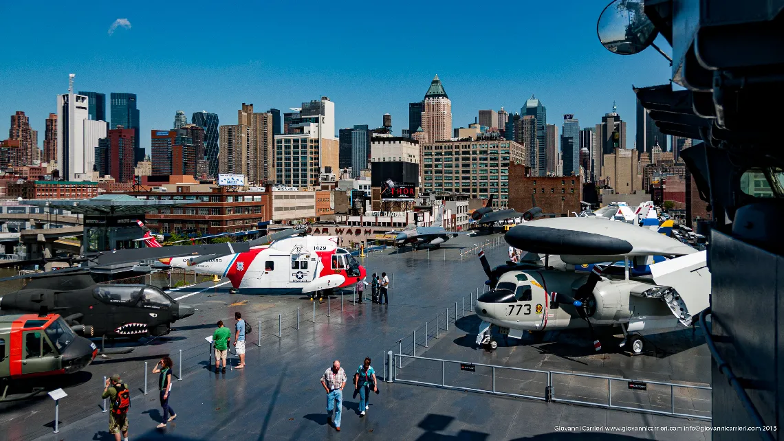 Manhattan skyline  viewed from USS Intrepid