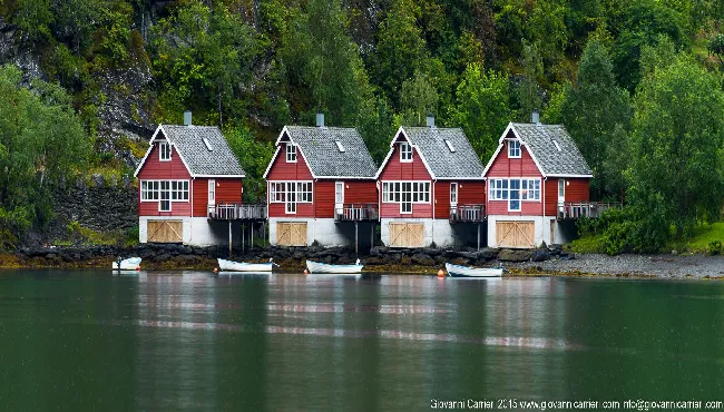 Case Rosse di Flam sul Fiordo