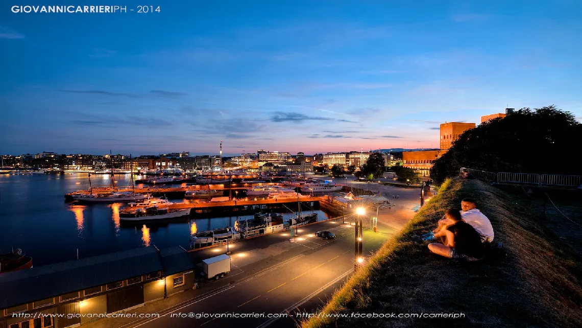 View of the center of Oslo. Aker Brygge