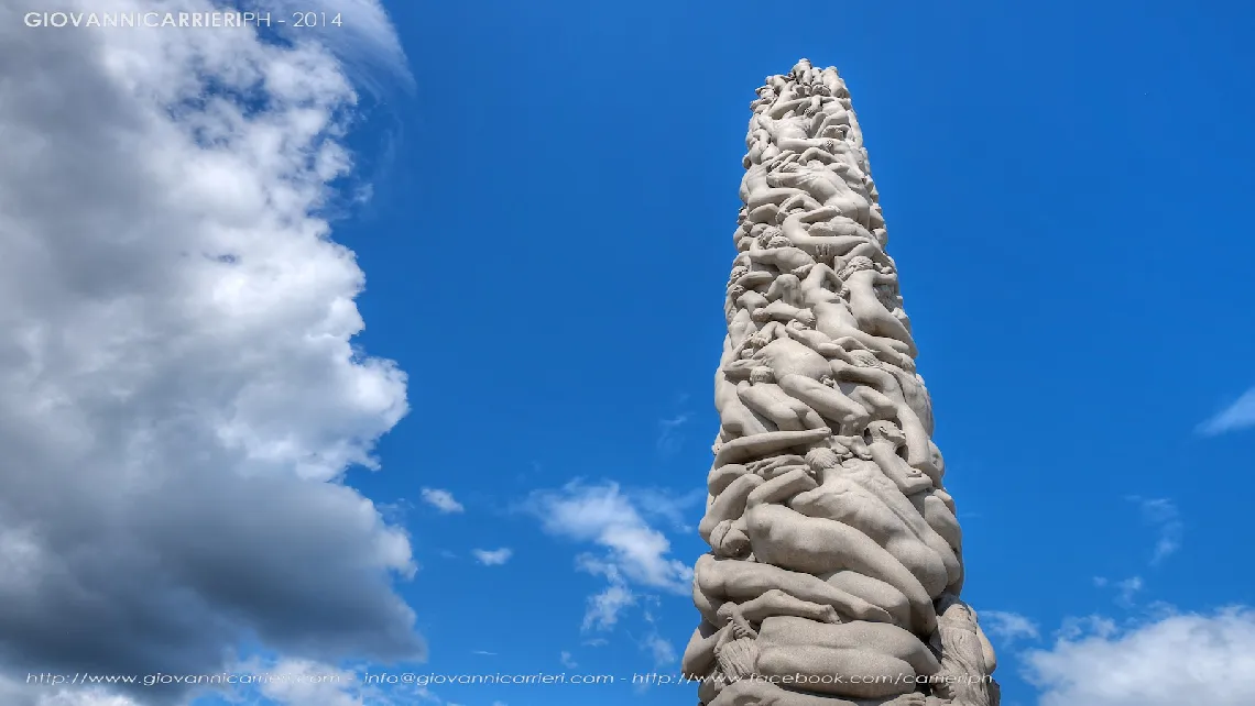 Dettagli del monolita di Vigeland, Oslo