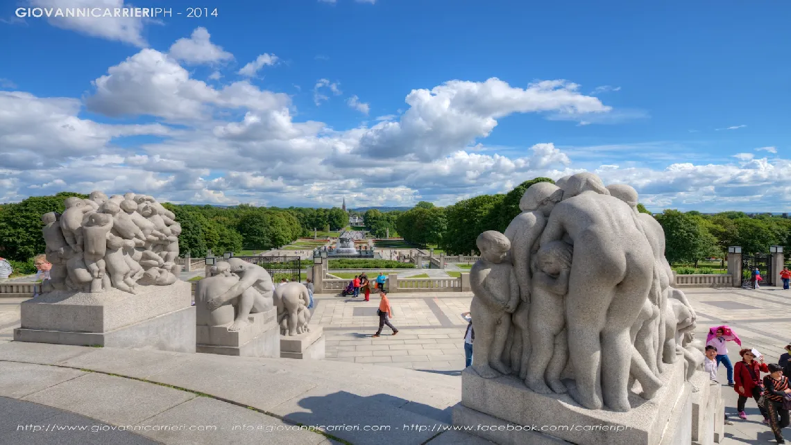 View of the Frogner park from the Vigeland monolith, Oslo
