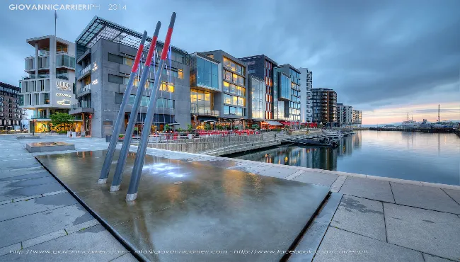 Vista della città sui fiordi, Oslo