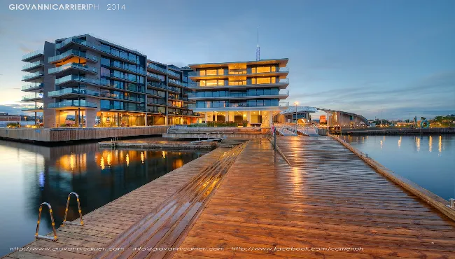 The city built on the fjords night view. Oslo