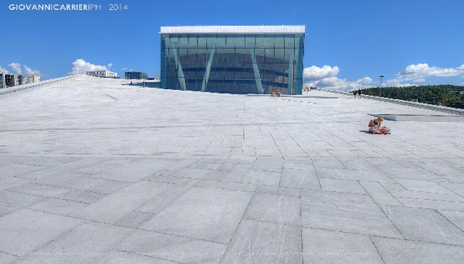 Front view of the Opera House in Oslo