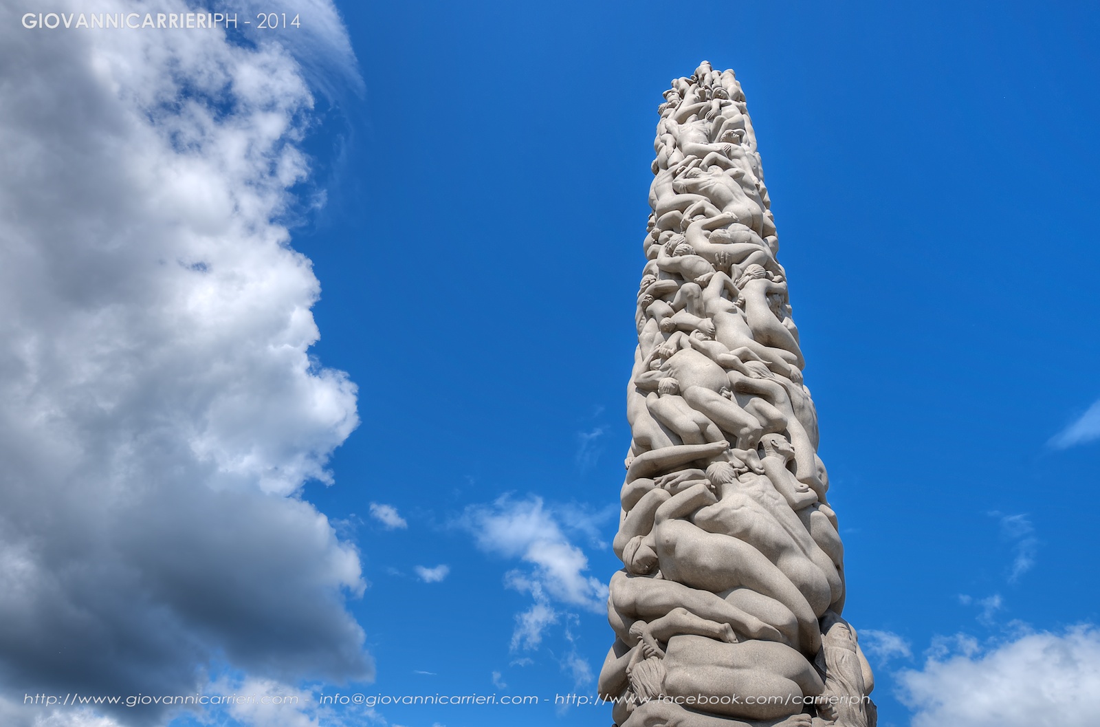 Dettagli del monolita di Vigeland, Oslo