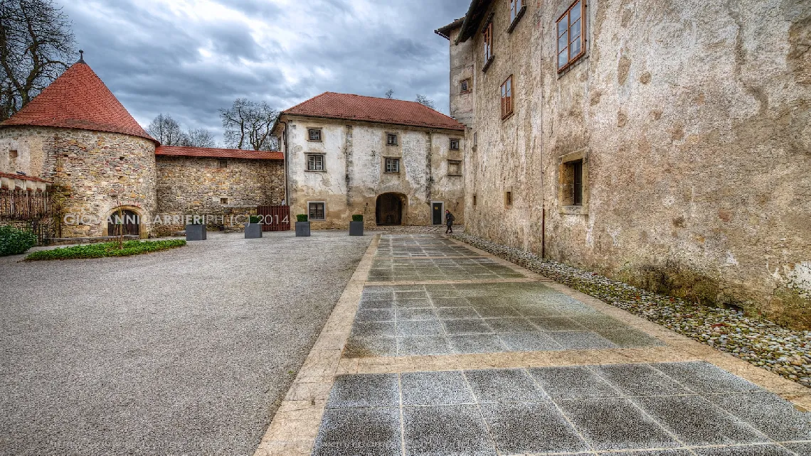 La struttura interna del castello di Otocec - Slovenia