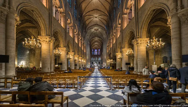 Interior of Notre-Dame Cathedral, Paris