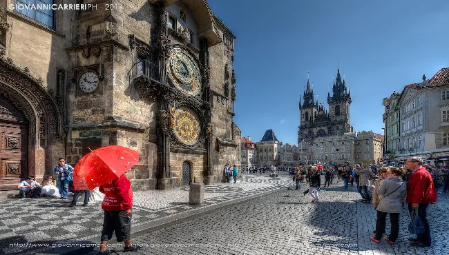 The Clock Tower and the Church of Our Lady before Týn
