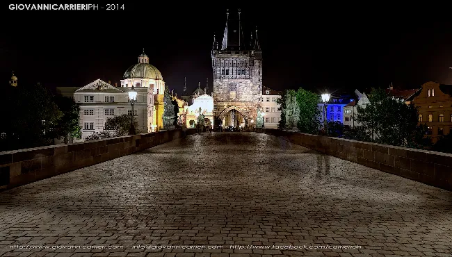 Night view of the Charles Bridge - Prague