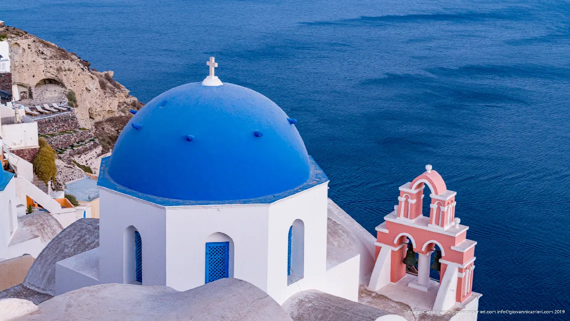 The Bells of Oia overlooking the caldera - Santorini