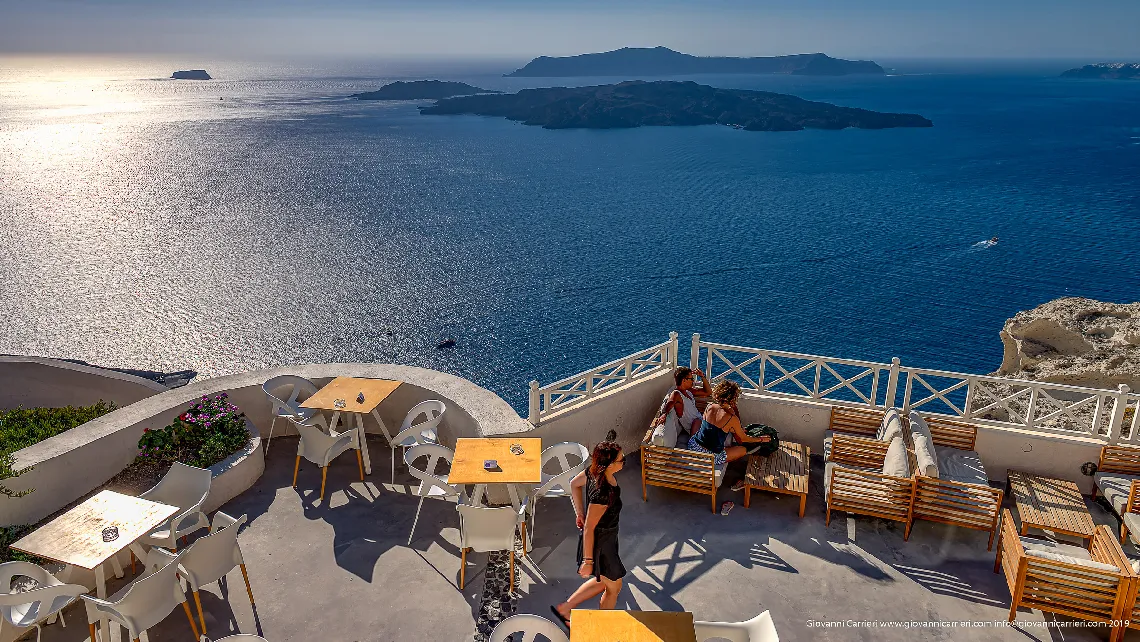 Il panorama della caldera visto da Santo Wines - Santorini