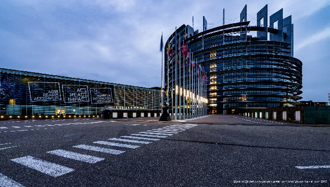 Entrance in European Parliament at Strasbourg