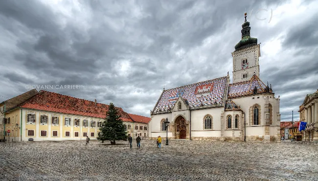 St. Mark Church with Coat of Arms Roof, Zagreb