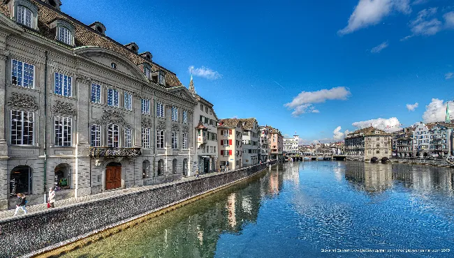 Wuhre Street on the Limmat River, Zurich